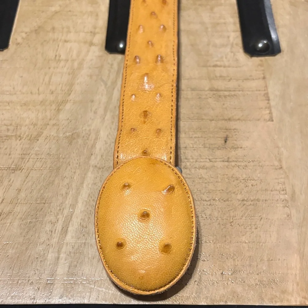 Yellow Ostrich Leather Kids Belt